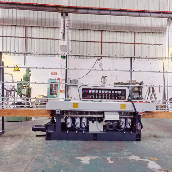 CE Standard 9 Spindle Straight Line Glass Polishing Machine for 45 Degree Edge