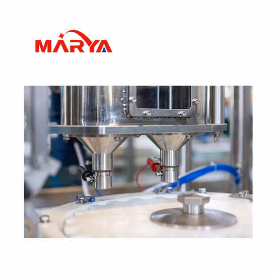 Automatische Maschine zum Füllen, Verschließen und Verschließen von pharmazeutischen Glasfläschchen mit flüssigem Pulver